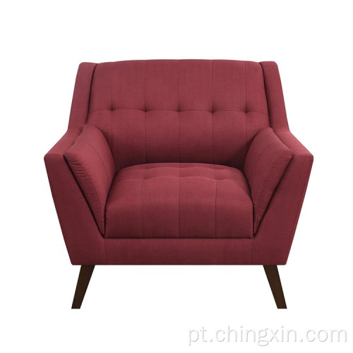 Sofá de lazer em tecido vermelho para sala de estar